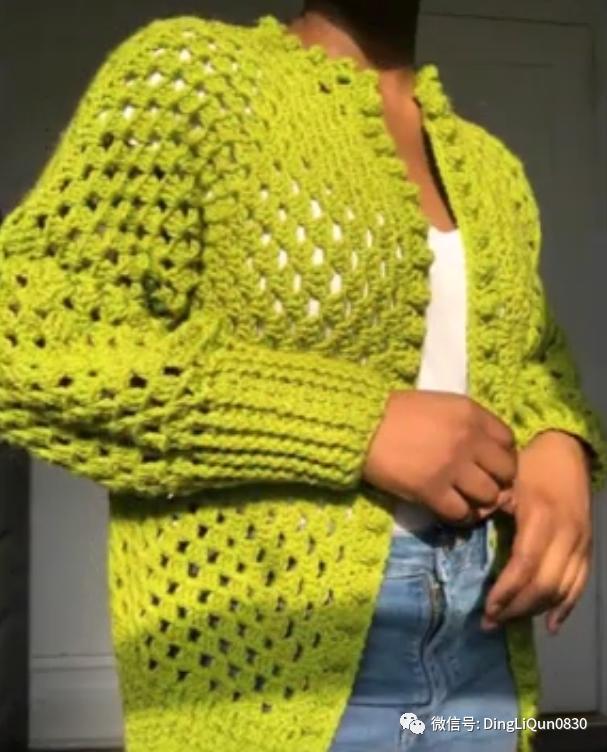 钩针短款开衫编织图解,钩针编织衣服成人开衫教程完整的