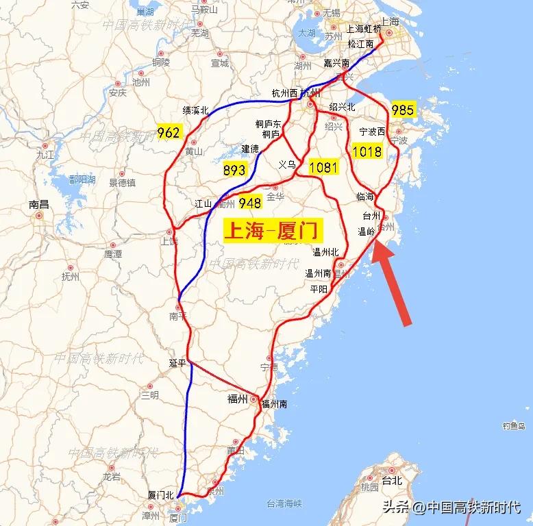 福建厦门高铁路线图,福州厦门跨海高铁线路地图
