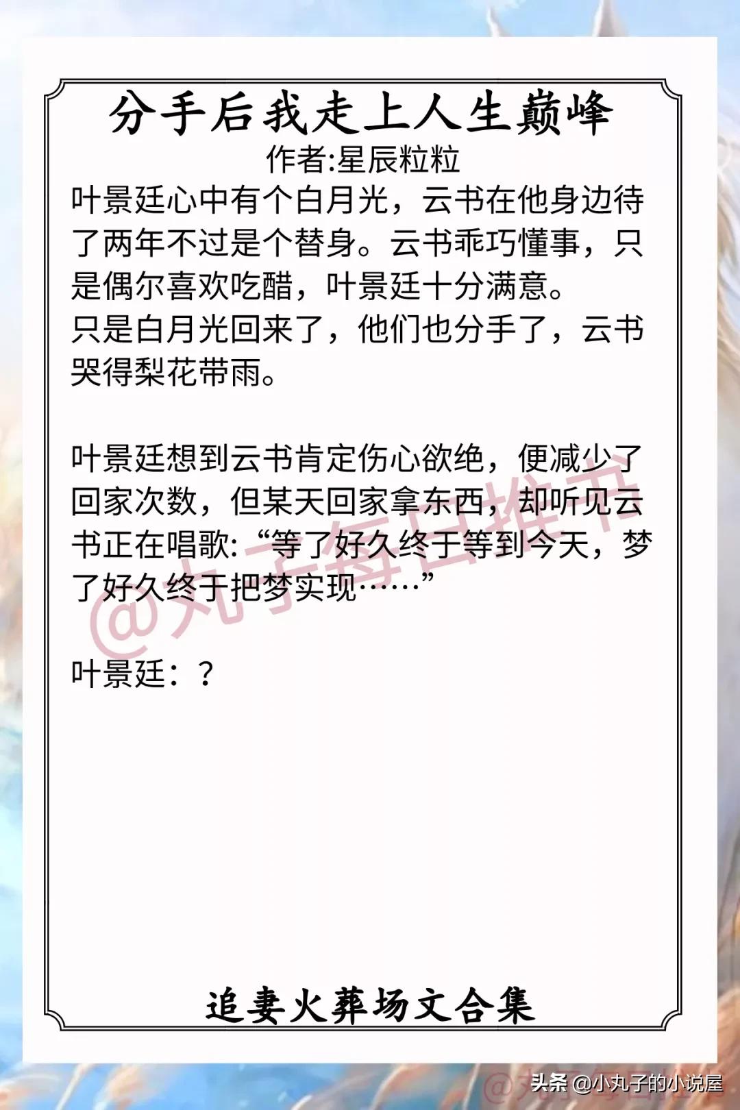 推文追妻火葬场文纯爱,强推追妻