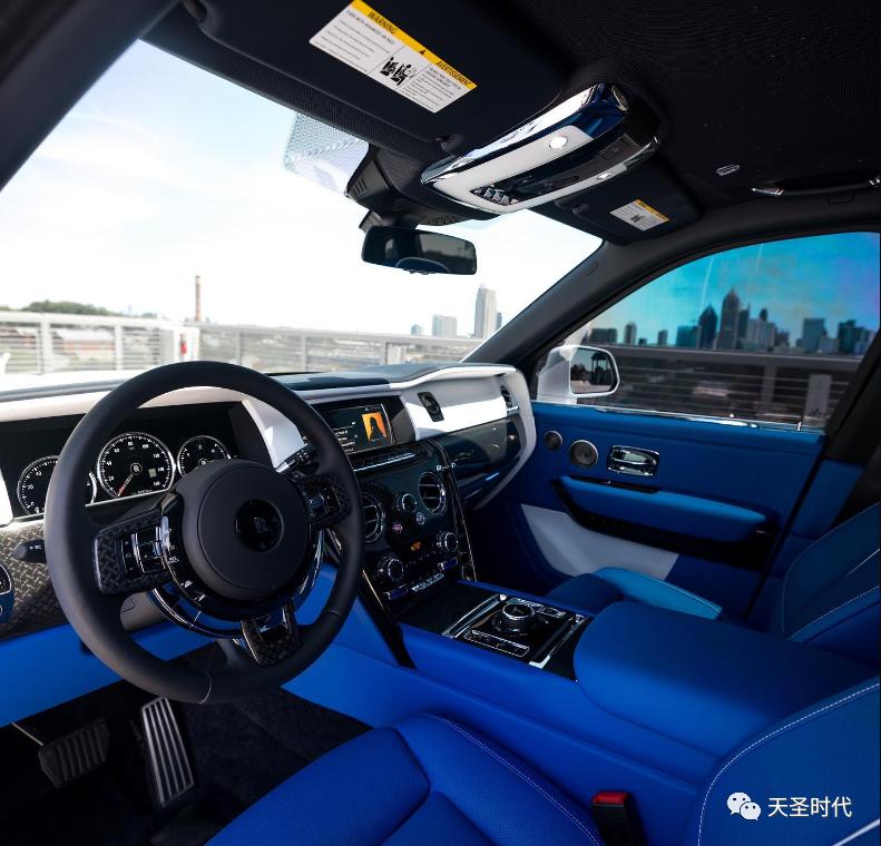 劳斯莱斯库里南蒂芙尼蓝外观,蒂芙尼蓝双拼珍珠白库里南