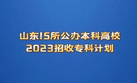 山东15所公*本科办**高校2023招收专科计划18894人