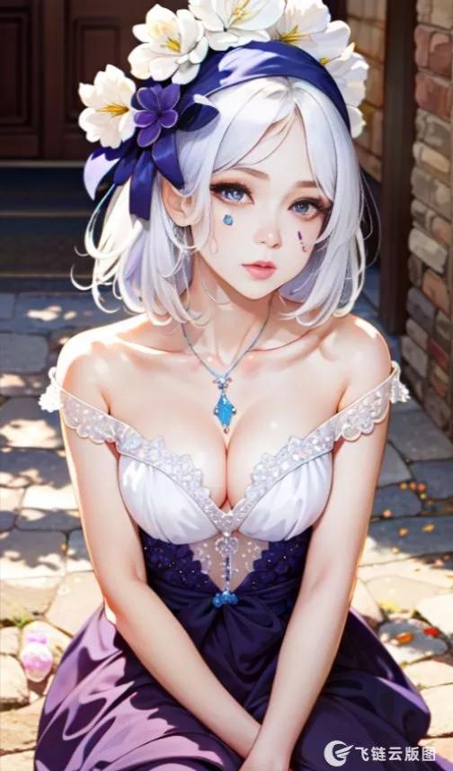 ai绘画国漫紫色礼服裙女神,二次元ai绘画美女壁纸