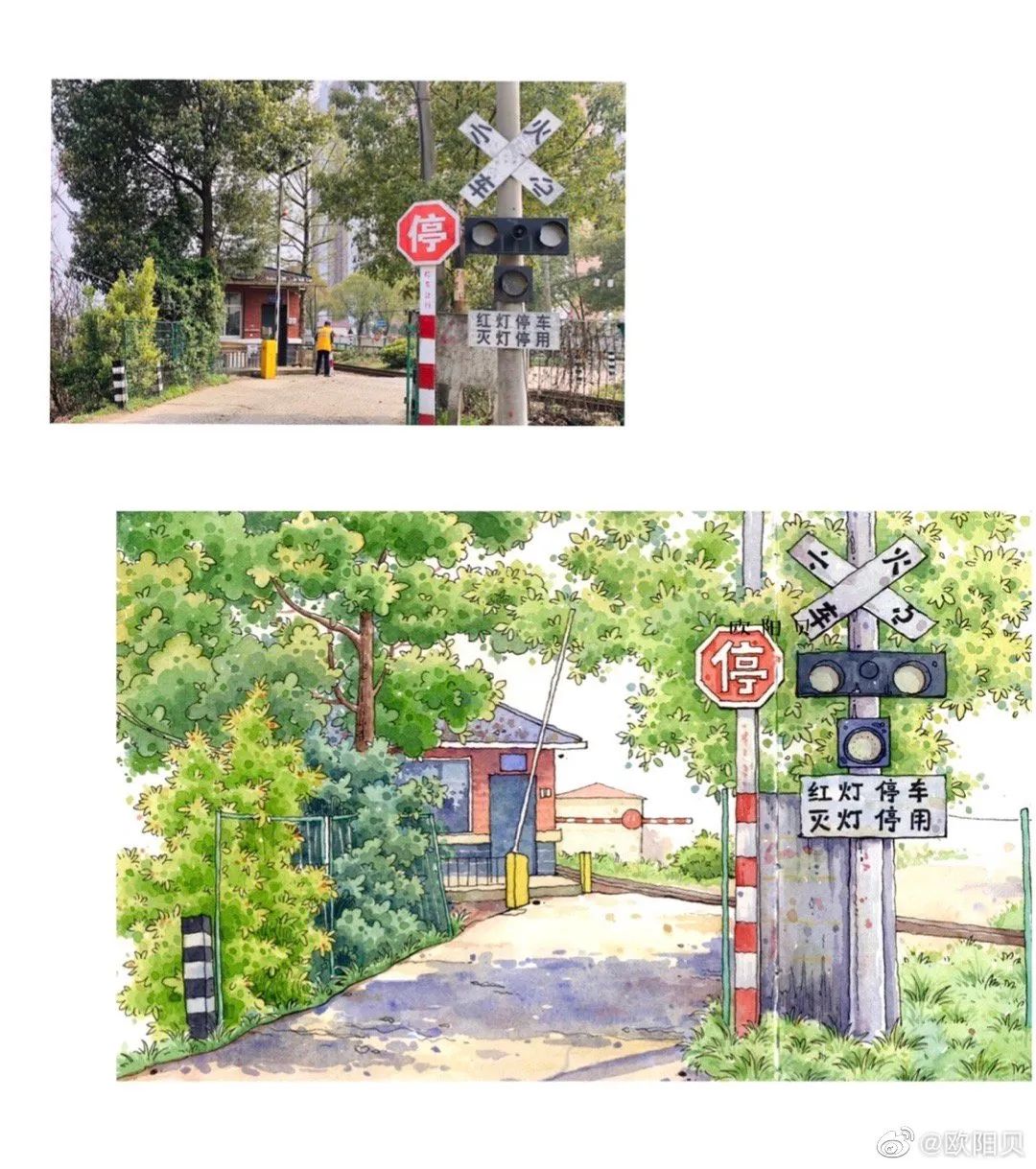 95后女孩画山水画,95后女大学生画山水课堂