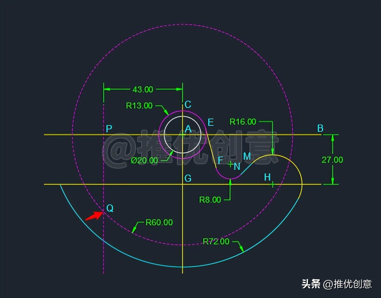 cadr22圆弧的绘制,cad2007怎么画r10的圆弧