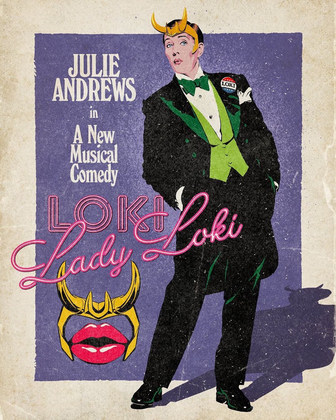 插画氛围感人物构图,复古美式波普插画