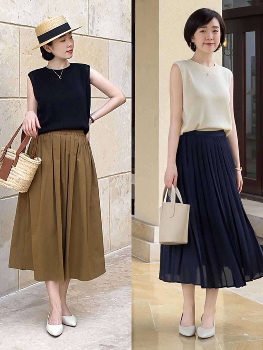 半身裙的正确搭配方法,半身裙的四种时髦搭配技巧