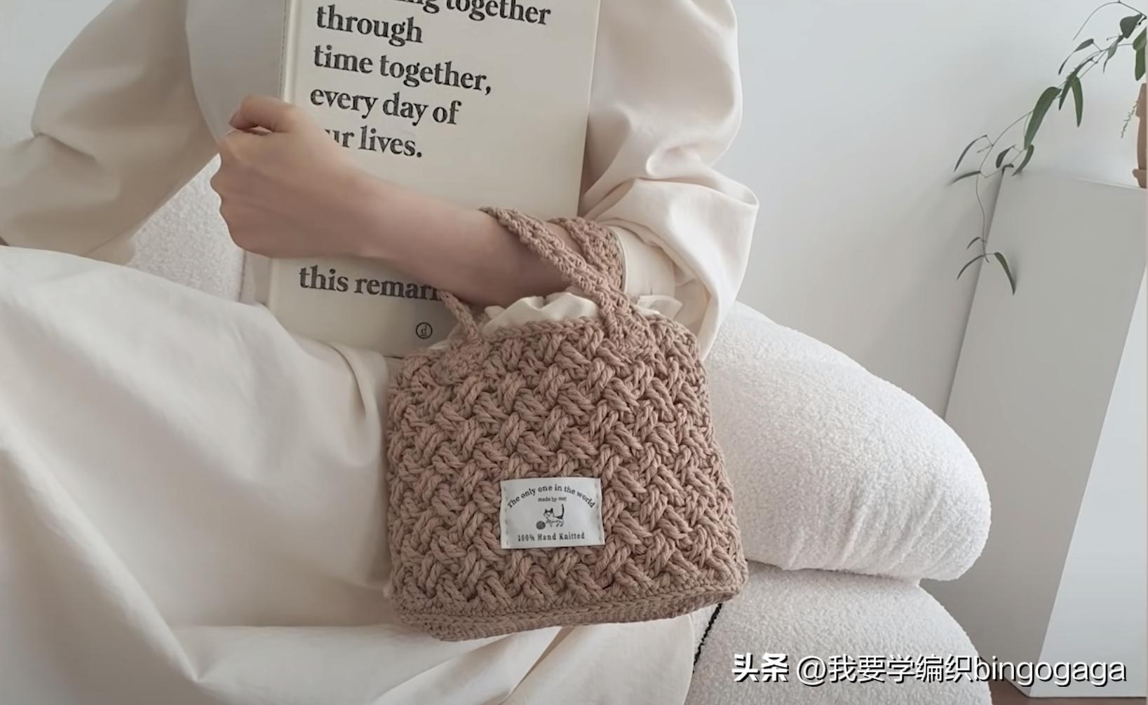 百搭时尚美人包编织教程,祖母方格包包的编织教程