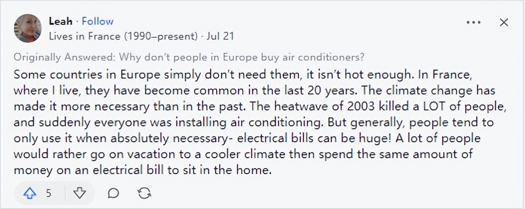 为什么欧美发达国家不买空调,欧洲为什么这么多人都不安空调