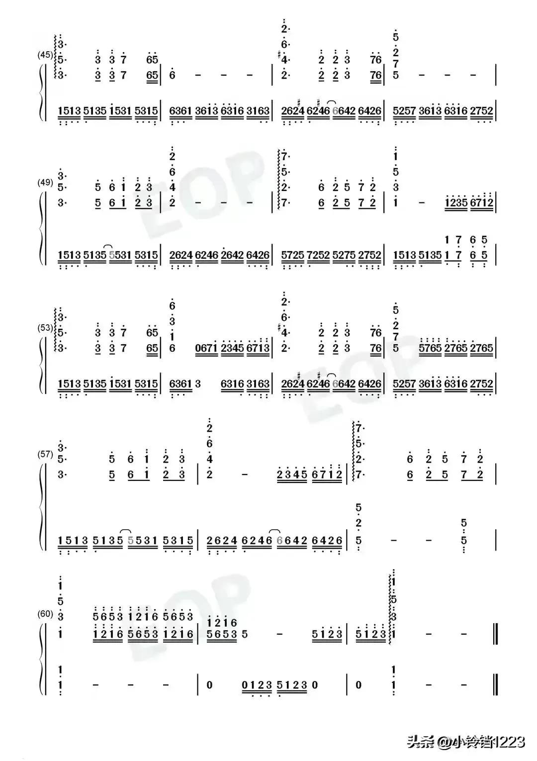 大海啊故乡钢琴谱f调,大海啊故乡手风琴简谱带指法