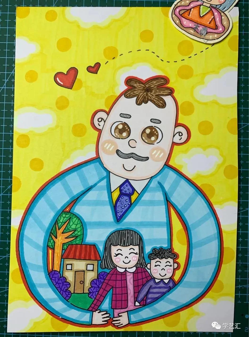 关于父亲节的儿童画简单又漂亮,父亲节的简单画画怎么画