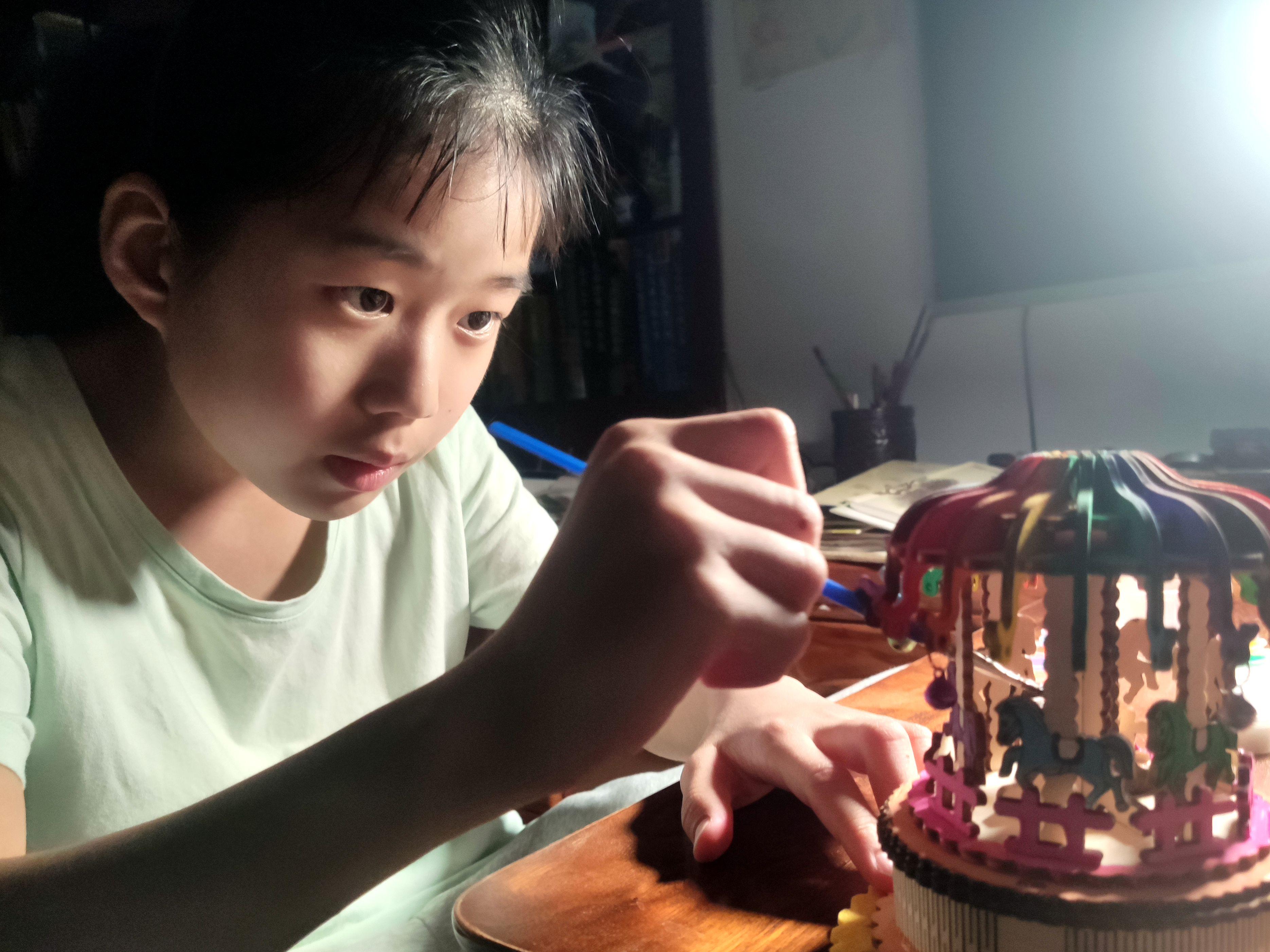 旋转木马八音盒简单,手工旋转木马八音盒