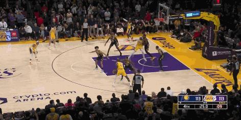 湖人战胜猛龙里弗斯晃倒,步行者进攻集锦