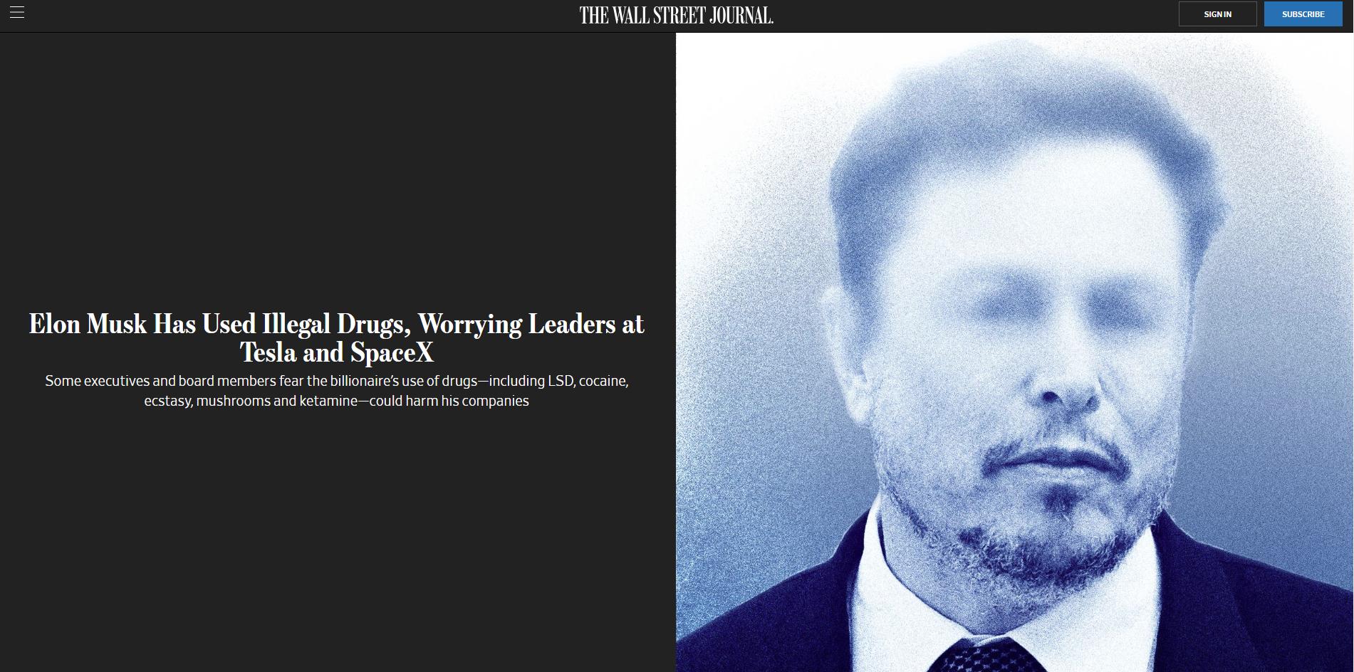 马斯克被曝长期吸毒本人回应,马斯克否认吸毒