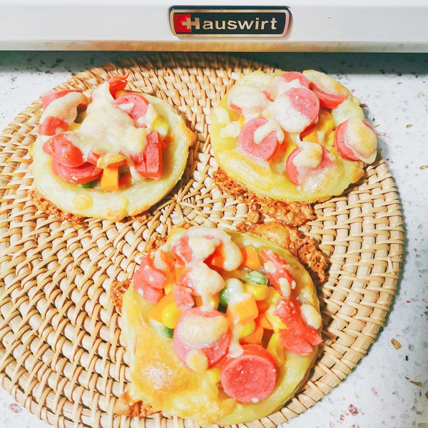 蛋挞皮小披萨好看又好吃,简约版披萨蛋挞皮