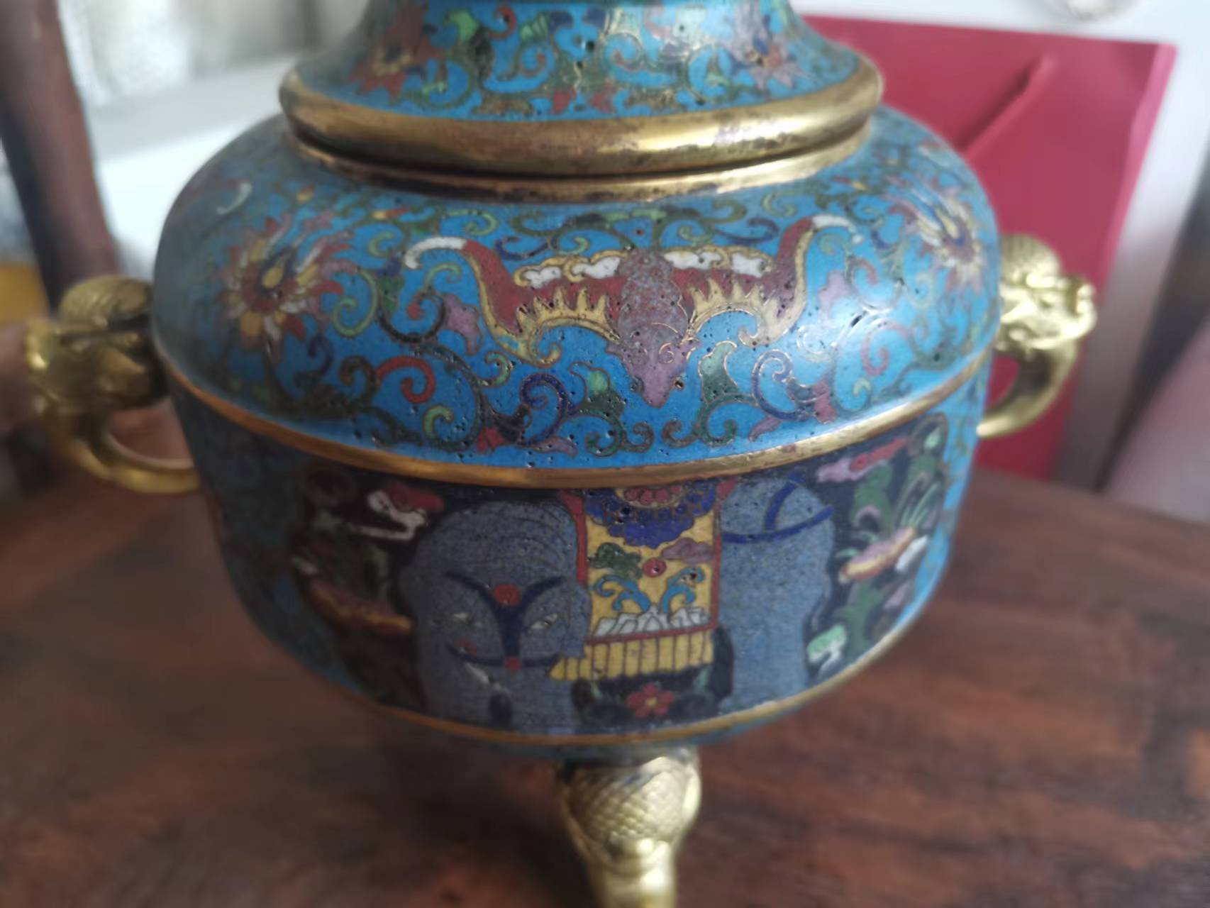 明代景泰蓝鼎,明代掐丝珐琅景泰蓝