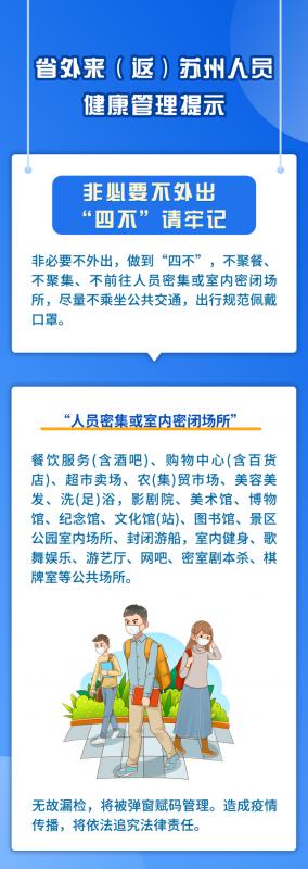 省内返苏州人员最新通知,来返苏州人员注意事项