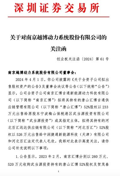 公司收到关注函利好利空,深交所向*ST越博发出关注函